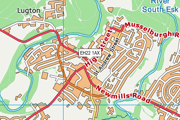 EH22 1AX map - OS VectorMap District (Ordnance Survey) EH22 1AX map - OS VectorMap District (Ordnance Survey)