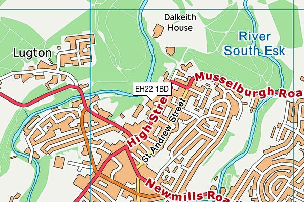 EH22 1BD map - OS VectorMap District (Ordnance Survey) EH22 1BD map - OS VectorMap District (Ordnance Survey)