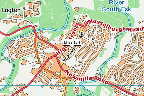 EH22 1BH map - OS VectorMap District (Ordnance Survey) EH22 1BH map - OS VectorMap District (Ordnance Survey)