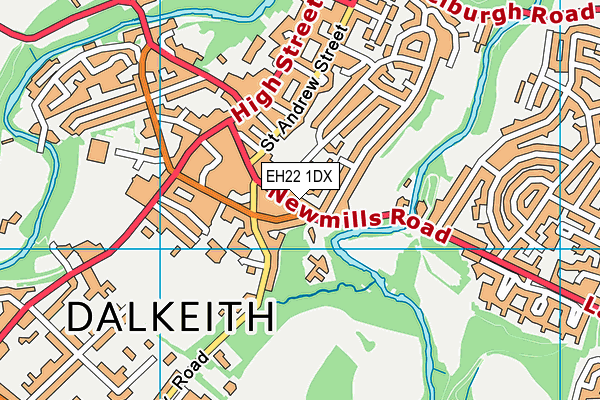 EH22 1DX map - OS VectorMap District (Ordnance Survey) EH22 1DX map - OS VectorMap District (Ordnance Survey)
