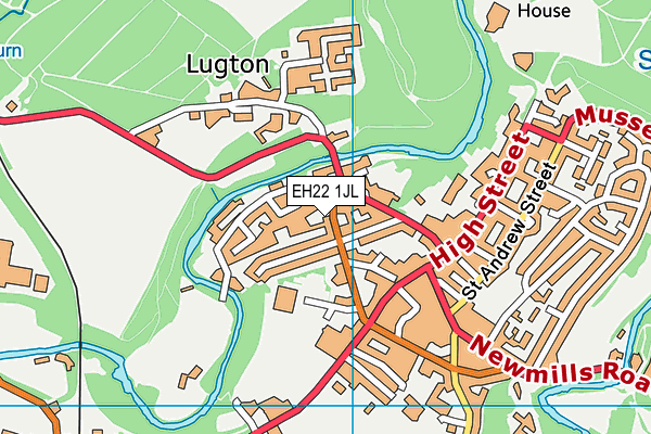 EH22 1JL map - OS VectorMap District (Ordnance Survey) EH22 1JL map - OS VectorMap District (Ordnance Survey)