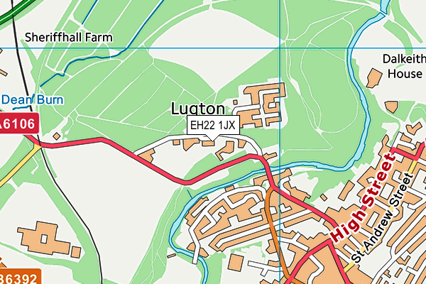 EH22 1JX map - OS VectorMap District (Ordnance Survey) EH22 1JX map - OS VectorMap District (Ordnance Survey)