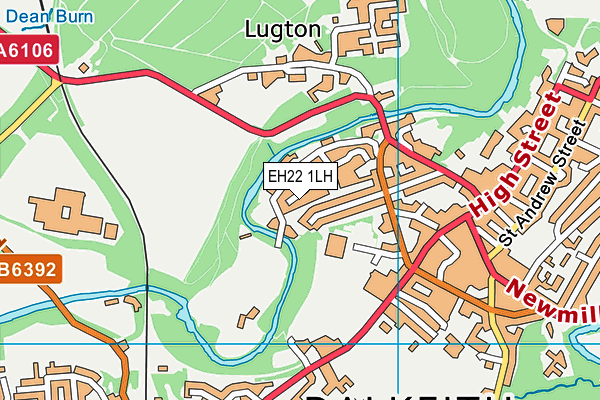 EH22 1LH map - OS VectorMap District (Ordnance Survey) EH22 1LH map - OS VectorMap District (Ordnance Survey)