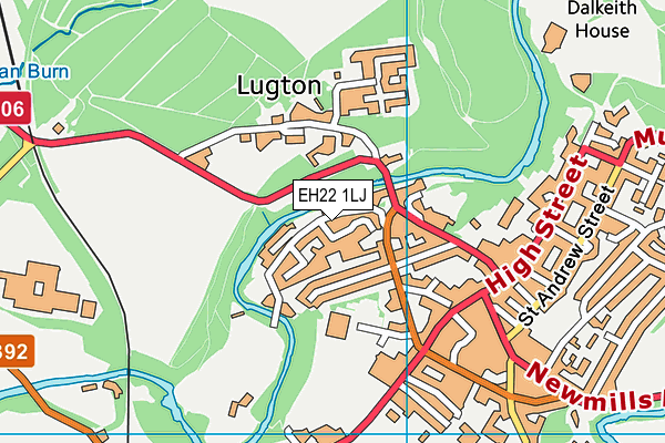 EH22 1LJ map - OS VectorMap District (Ordnance Survey) EH22 1LJ map - OS VectorMap District (Ordnance Survey)