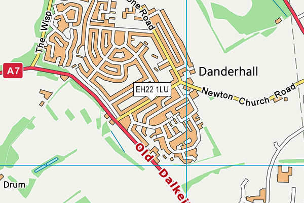 EH22 1LU map - OS VectorMap District (Ordnance Survey) EH22 1LU map - OS VectorMap District (Ordnance Survey)