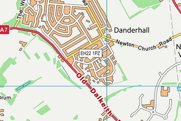 EH22 1PZ map - OS VectorMap District (Ordnance Survey)