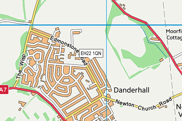 EH22 1QN map - OS VectorMap District (Ordnance Survey)