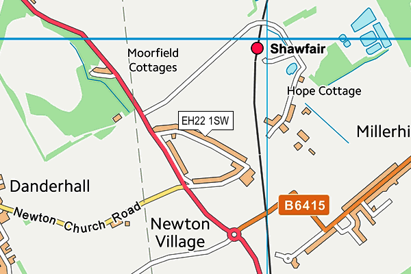 EH22 1SW map - OS VectorMap District (Ordnance Survey) EH22 1SW map - OS VectorMap District (Ordnance Survey)