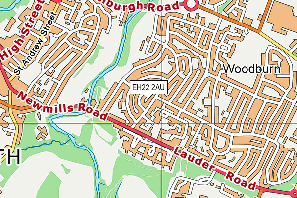 EH22 2AU map - OS VectorMap District (Ordnance Survey) EH22 2AU map - OS VectorMap District (Ordnance Survey)