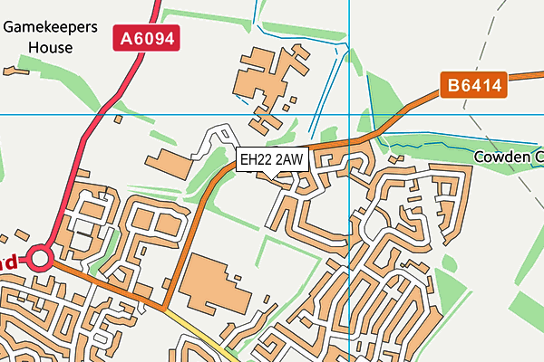 EH22 2AW map - OS VectorMap District (Ordnance Survey) EH22 2AW map - OS VectorMap District (Ordnance Survey)