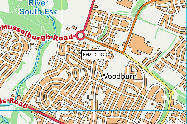 EH22 2DG map - OS VectorMap District (Ordnance Survey) EH22 2DG map - OS VectorMap District (Ordnance Survey)