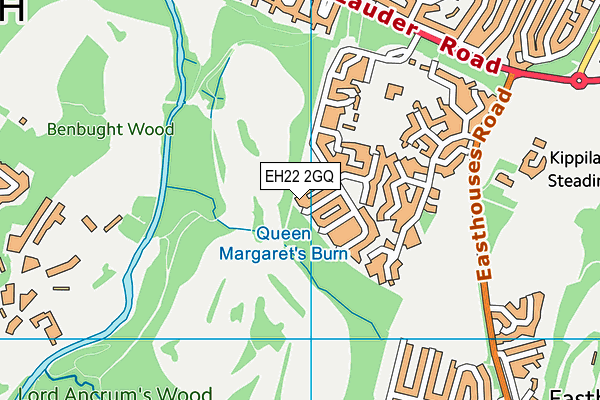 EH22 2GQ map - OS VectorMap District (Ordnance Survey) EH22 2GQ map - OS VectorMap District (Ordnance Survey)
