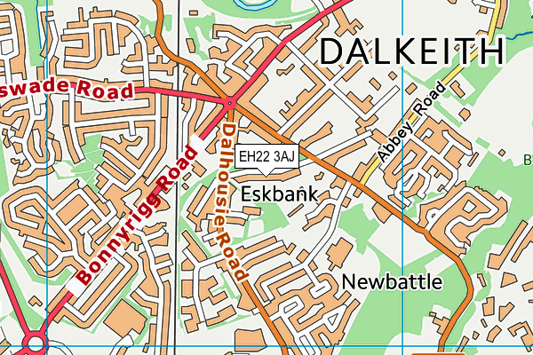 EH22 3AJ map - OS VectorMap District (Ordnance Survey) EH22 3AJ map - OS VectorMap District (Ordnance Survey)