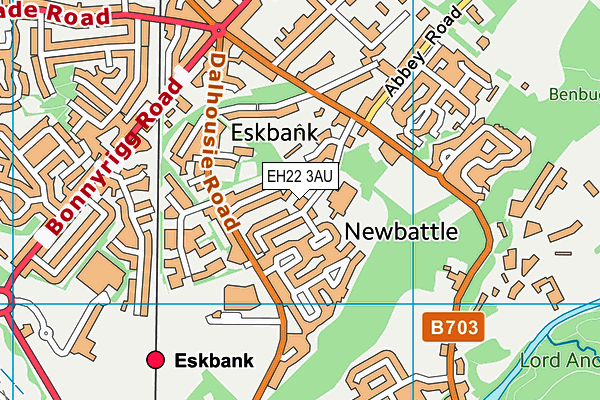 EH22 3AU map - OS VectorMap District (Ordnance Survey) EH22 3AU map - OS VectorMap District (Ordnance Survey)