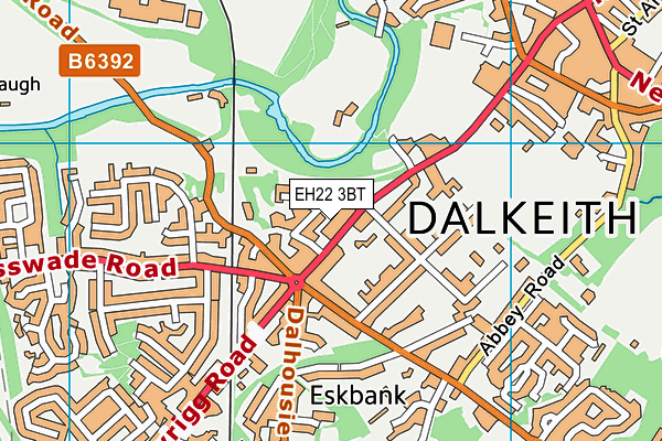 EH22 3BT map - OS VectorMap District (Ordnance Survey) EH22 3BT map - OS VectorMap District (Ordnance Survey)