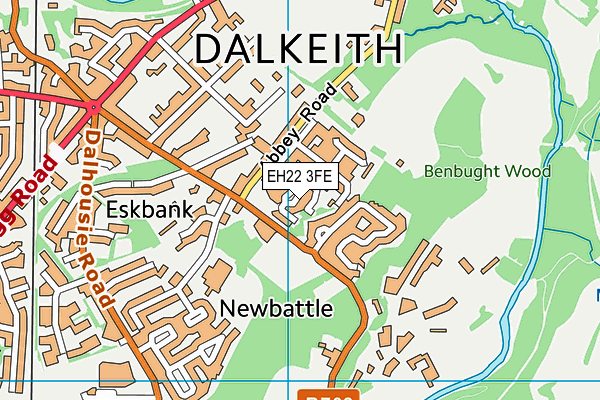EH22 3FE map - OS VectorMap District (Ordnance Survey) EH22 3FE map - OS VectorMap District (Ordnance Survey)