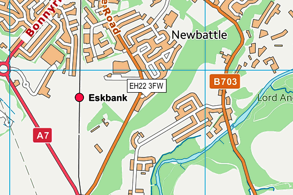 EH22 3FW map - OS VectorMap District (Ordnance Survey) EH22 3FW map - OS VectorMap District (Ordnance Survey)