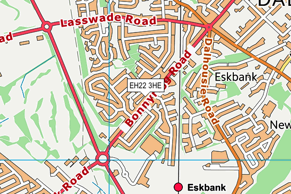 EH22 3HE map - OS VectorMap District (Ordnance Survey) EH22 3HE map - OS VectorMap District (Ordnance Survey)