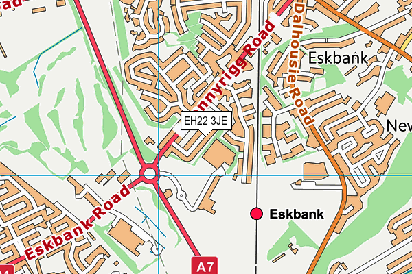 EH22 3JE map - OS VectorMap District (Ordnance Survey) EH22 3JE map - OS VectorMap District (Ordnance Survey)