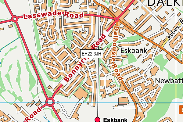 EH22 3JH map - OS VectorMap District (Ordnance Survey) EH22 3JH map - OS VectorMap District (Ordnance Survey)
