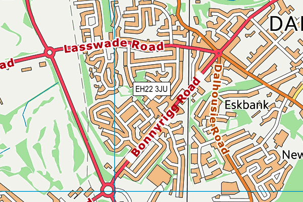 EH22 3JU map - OS VectorMap District (Ordnance Survey) EH22 3JU map - OS VectorMap District (Ordnance Survey)