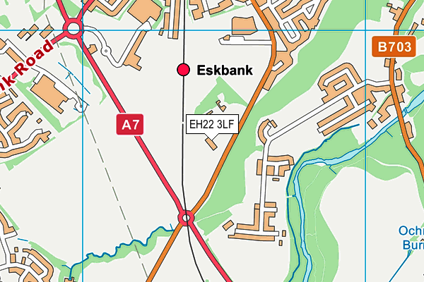 EH22 3LF map - OS VectorMap District (Ordnance Survey) EH22 3LF map - OS VectorMap District (Ordnance Survey)