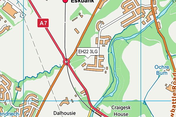 EH22 3LG map - OS VectorMap District (Ordnance Survey) EH22 3LG map - OS VectorMap District (Ordnance Survey)