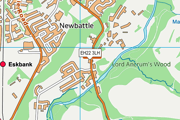 EH22 3LH map - OS VectorMap District (Ordnance Survey) EH22 3LH map - OS VectorMap District (Ordnance Survey)
