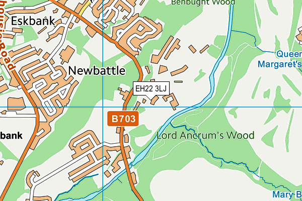 EH22 3LJ map - OS VectorMap District (Ordnance Survey) EH22 3LJ map - OS VectorMap District (Ordnance Survey)