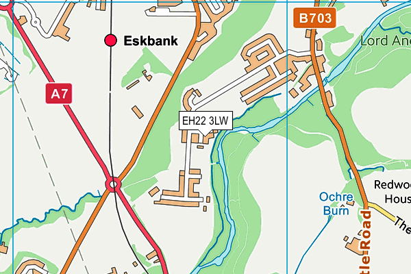 EH22 3LW map - OS VectorMap District (Ordnance Survey) EH22 3LW map - OS VectorMap District (Ordnance Survey)