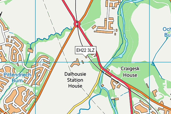 EH22 3LZ map - OS VectorMap District (Ordnance Survey) EH22 3LZ map - OS VectorMap District (Ordnance Survey)