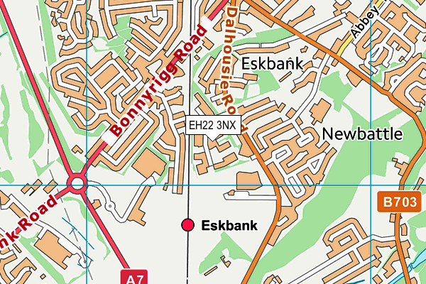 EH22 3NX map - OS VectorMap District (Ordnance Survey) EH22 3NX map - OS VectorMap District (Ordnance Survey)