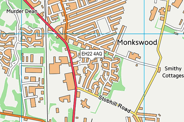 EH22 4AQ map - OS VectorMap District (Ordnance Survey) EH22 4AQ map - OS VectorMap District (Ordnance Survey)