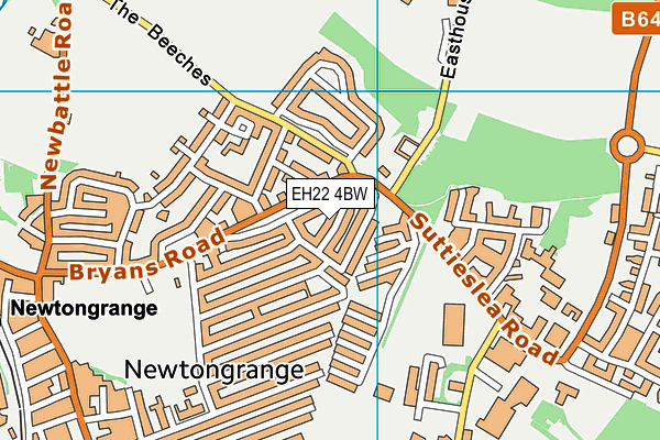 EH22 4BW map - OS VectorMap District (Ordnance Survey) EH22 4BW map - OS VectorMap District (Ordnance Survey)