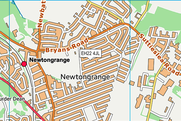 EH22 4JL map - OS VectorMap District (Ordnance Survey) EH22 4JL map - OS VectorMap District (Ordnance Survey)