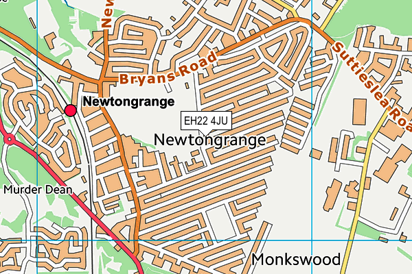 EH22 4JU map - OS VectorMap District (Ordnance Survey) EH22 4JU map - OS VectorMap District (Ordnance Survey)