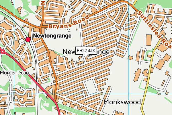 EH22 4JX map - OS VectorMap District (Ordnance Survey) EH22 4JX map - OS VectorMap District (Ordnance Survey)