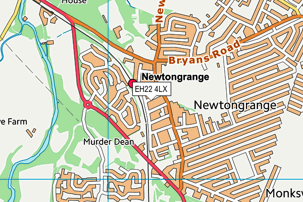 EH22 4LX map - OS VectorMap District (Ordnance Survey) EH22 4LX map - OS VectorMap District (Ordnance Survey)