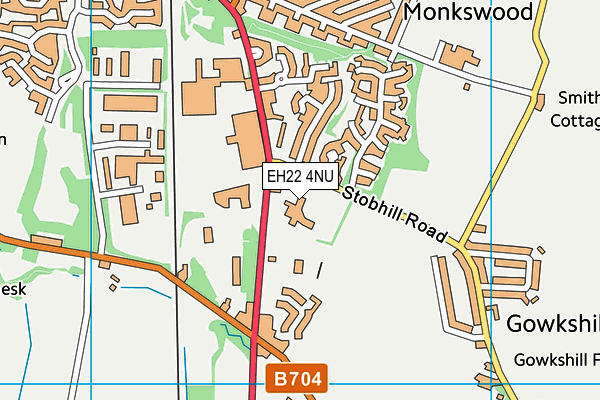 EH22 4NU map - OS VectorMap District (Ordnance Survey) EH22 4NU map - OS VectorMap District (Ordnance Survey)