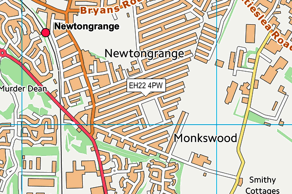 EH22 4PW map - OS VectorMap District (Ordnance Survey) EH22 4PW map - OS VectorMap District (Ordnance Survey)