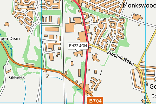 EH22 4QN map - OS VectorMap District (Ordnance Survey) EH22 4QN map - OS VectorMap District (Ordnance Survey)