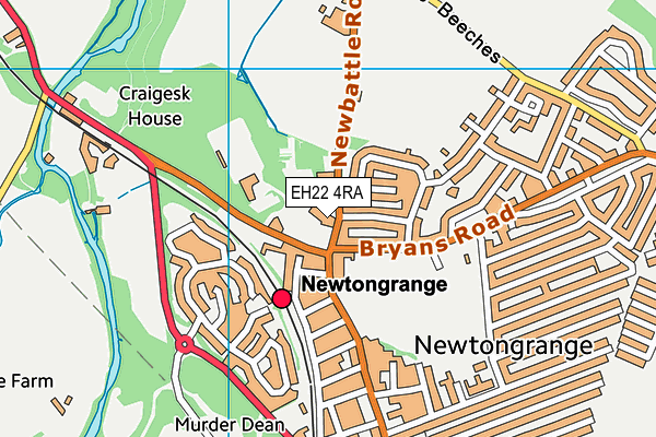 EH22 4RA map - OS VectorMap District (Ordnance Survey) EH22 4RA map - OS VectorMap District (Ordnance Survey)