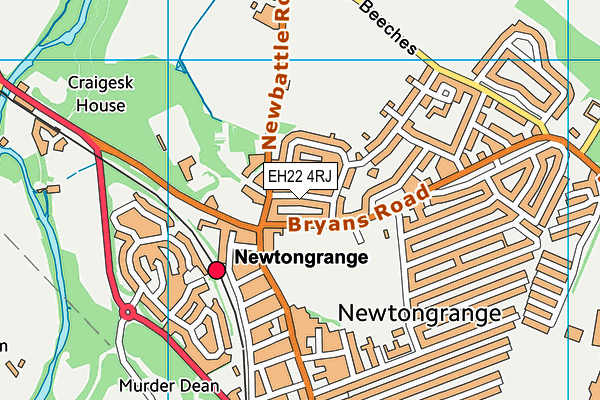 EH22 4RJ map - OS VectorMap District (Ordnance Survey) EH22 4RJ map - OS VectorMap District (Ordnance Survey)