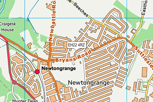EH22 4RZ map - OS VectorMap District (Ordnance Survey) EH22 4RZ map - OS VectorMap District (Ordnance Survey)