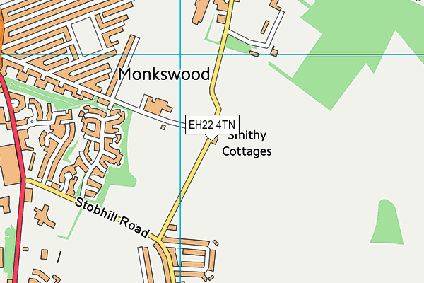 EH22 4TN map - OS VectorMap District (Ordnance Survey) EH22 4TN map - OS VectorMap District (Ordnance Survey)