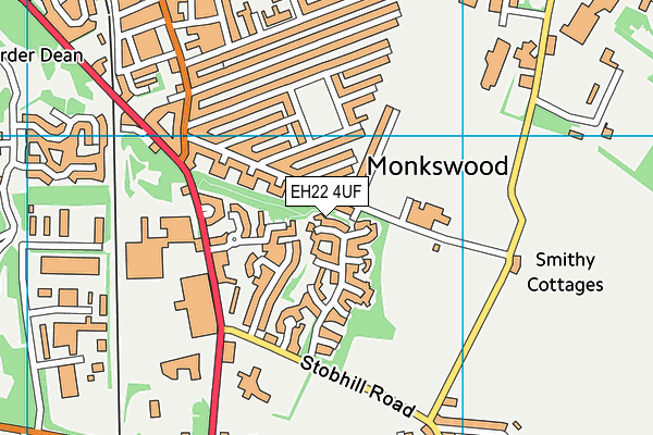 EH22 4UF map - OS VectorMap District (Ordnance Survey) EH22 4UF map - OS VectorMap District (Ordnance Survey)