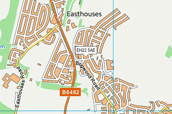 EH22 5AE map - OS VectorMap District (Ordnance Survey) EH22 5AE map - OS VectorMap District (Ordnance Survey)