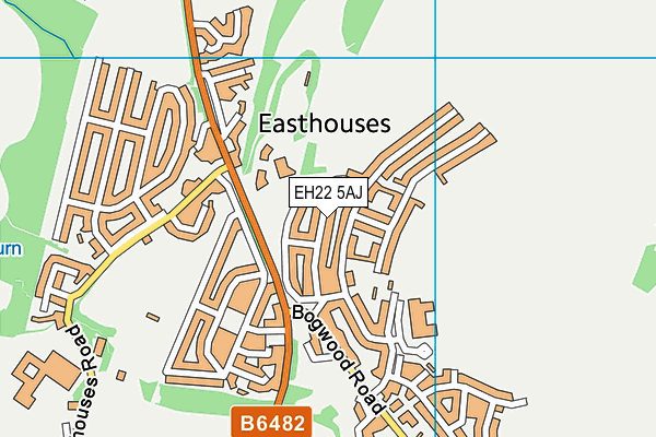EH22 5AJ map - OS VectorMap District (Ordnance Survey) EH22 5AJ map - OS VectorMap District (Ordnance Survey)