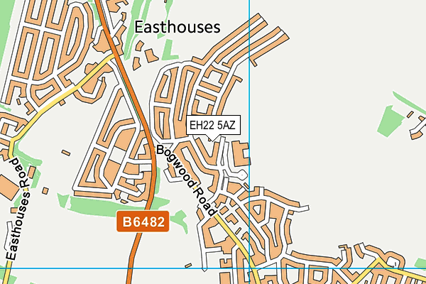 EH22 5AZ map - OS VectorMap District (Ordnance Survey) EH22 5AZ map - OS VectorMap District (Ordnance Survey)
