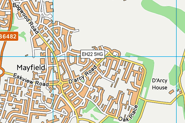 EH22 5HG map - OS VectorMap District (Ordnance Survey) EH22 5HG map - OS VectorMap District (Ordnance Survey)